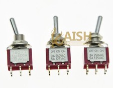 Set of 3 Guitar Toggle Switches DPDT 6 Pin ON...
