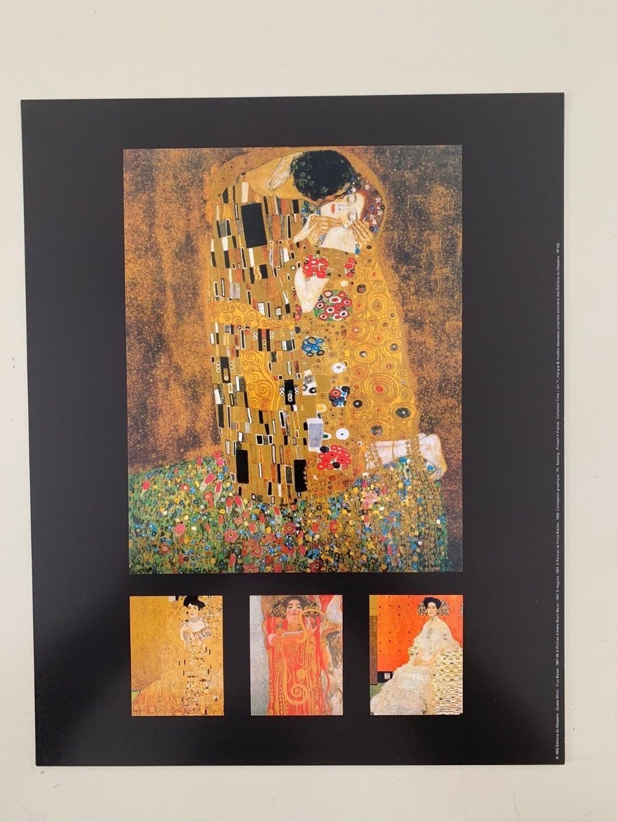 Gustav Klimt【リアムンクの肖像III】lithograph直筆サイン Gustav Klimt, Vintage Framed Canvas, Woman Gold Tears, Art