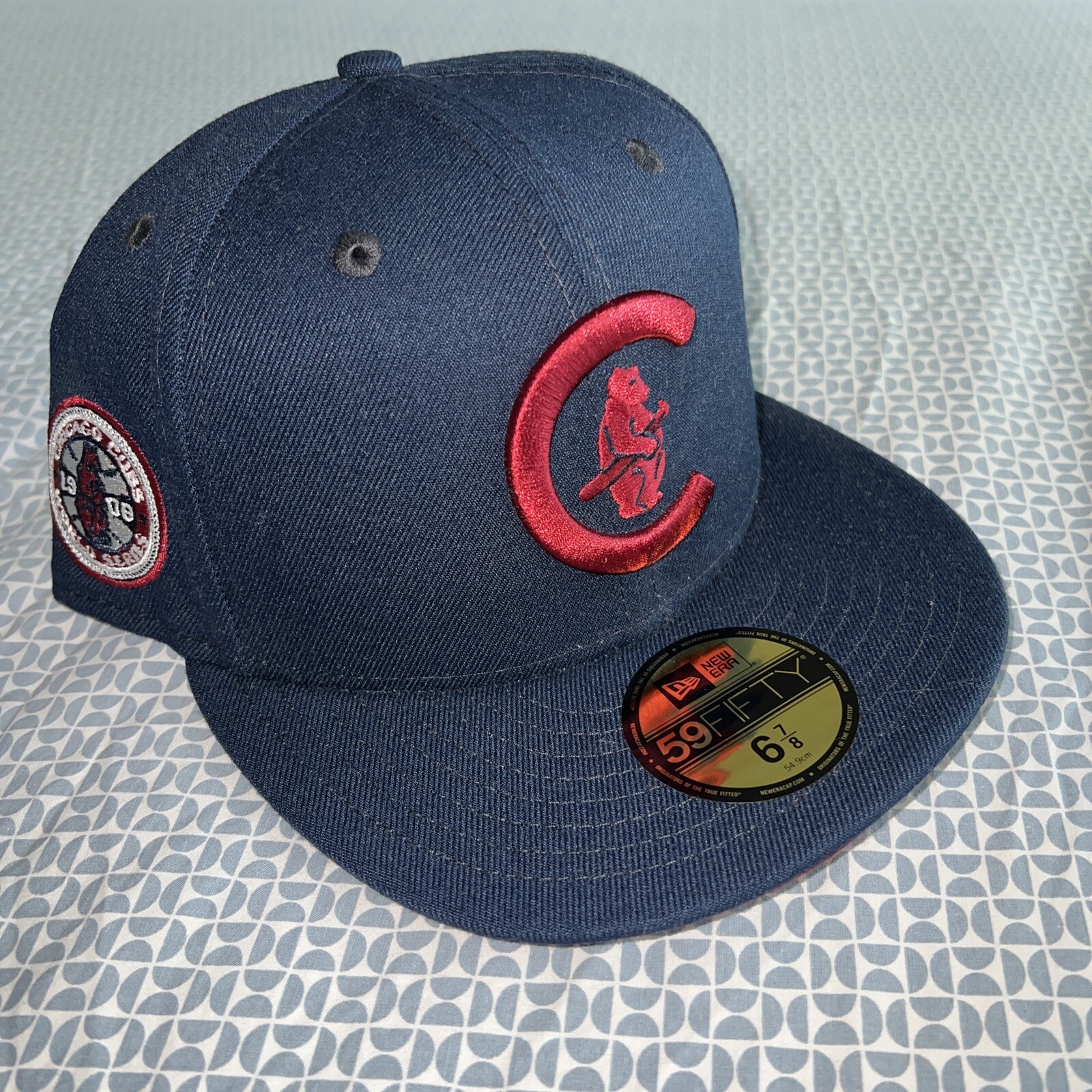 New Era Cooperstown Collection Boston Red Sox 1908 Logo Hat Fitted Sz 7 1/2