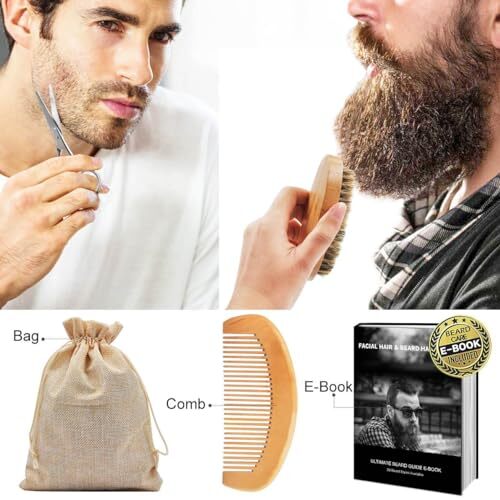 XIKEZAN Upgraded Beard Grooming Kit w/Beard ConditionerBeard OilBeard