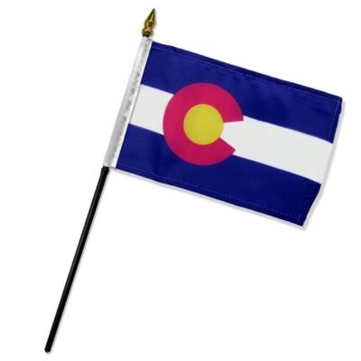 Colorado State Flag 4''x6'' Desk Table Stick (sewn edges) 100D
