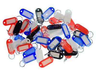 MINIBLINGS 50x Schlüsselanhänger Schild Name Anhänger Schlüssel Farben Notiz Hausmeister