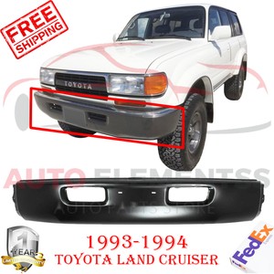 Front Bumper Black Steel w/ Pad & w/o Hook Holes For 93-1994 Toyota Land Cruiser | eBay