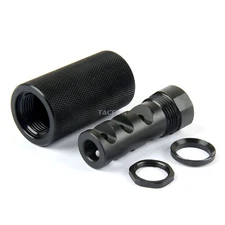 Steel Muzzle Brake 5/8X24 TPI + Knurled Forwarder