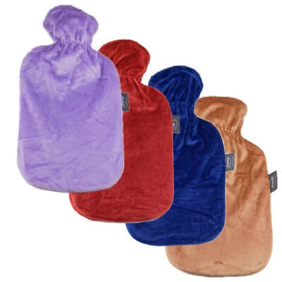 Fashy Wärmflasche 2 L mit extraweichem Bezug Flauschbezug waschbar OEKO-TEX® 100