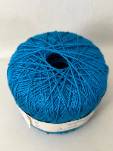 Pingouin RIVIERA Perle` 100% Acrylic 1 Cake BLUE 100g 283 yds Yarn Made in Italy image 6