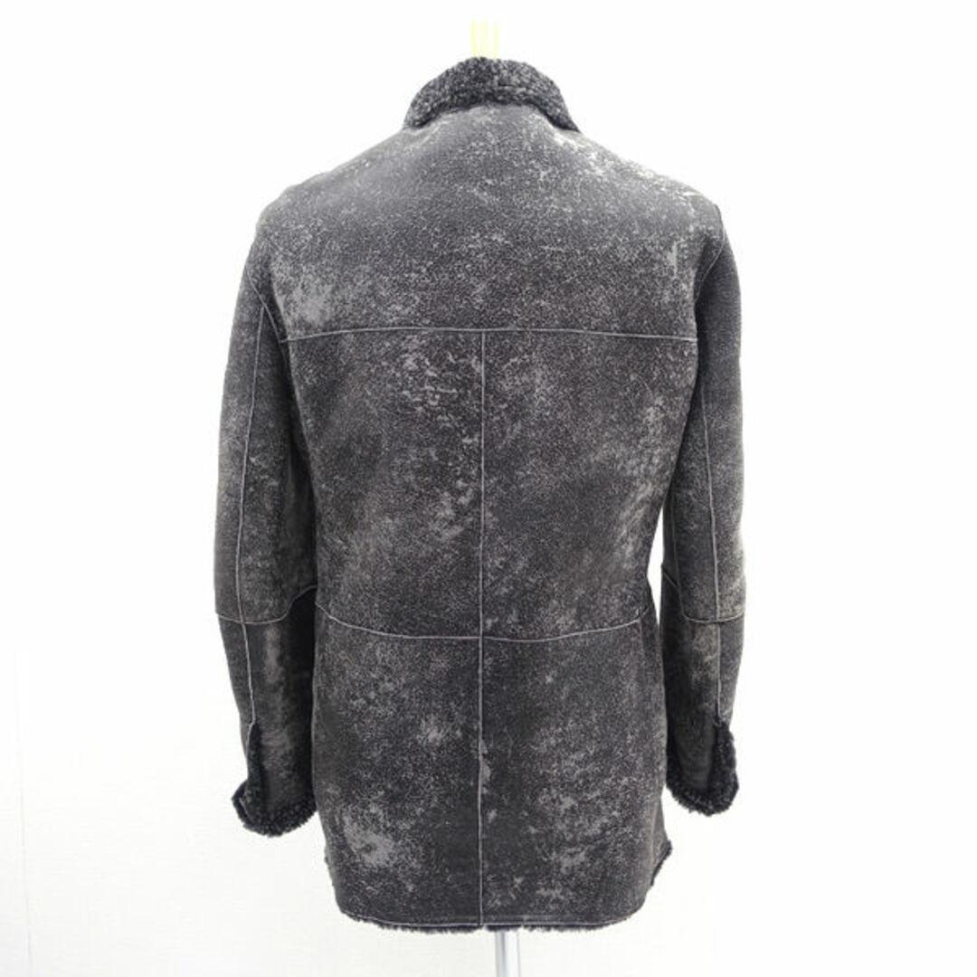 EMPORIO ARMANI Mouton Jacket Coat Leather Sheep Damage