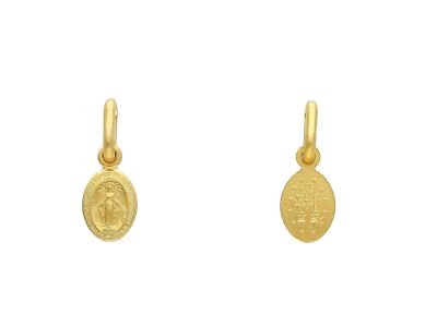 ANHÄNGER GELB- ODER WEISS- ODER ROSEGOLD 18K, MINI WUNDERMEDAILLE, JUNGFRAU MARIA