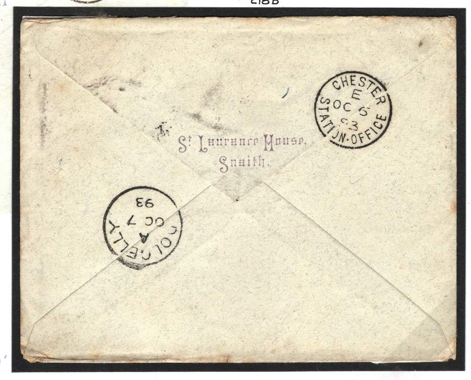 GB Cover RAILWAY MAIL Snaith Yorks Missent to Midland TPO Birmingham 1893 R269  - Image 3 of 4