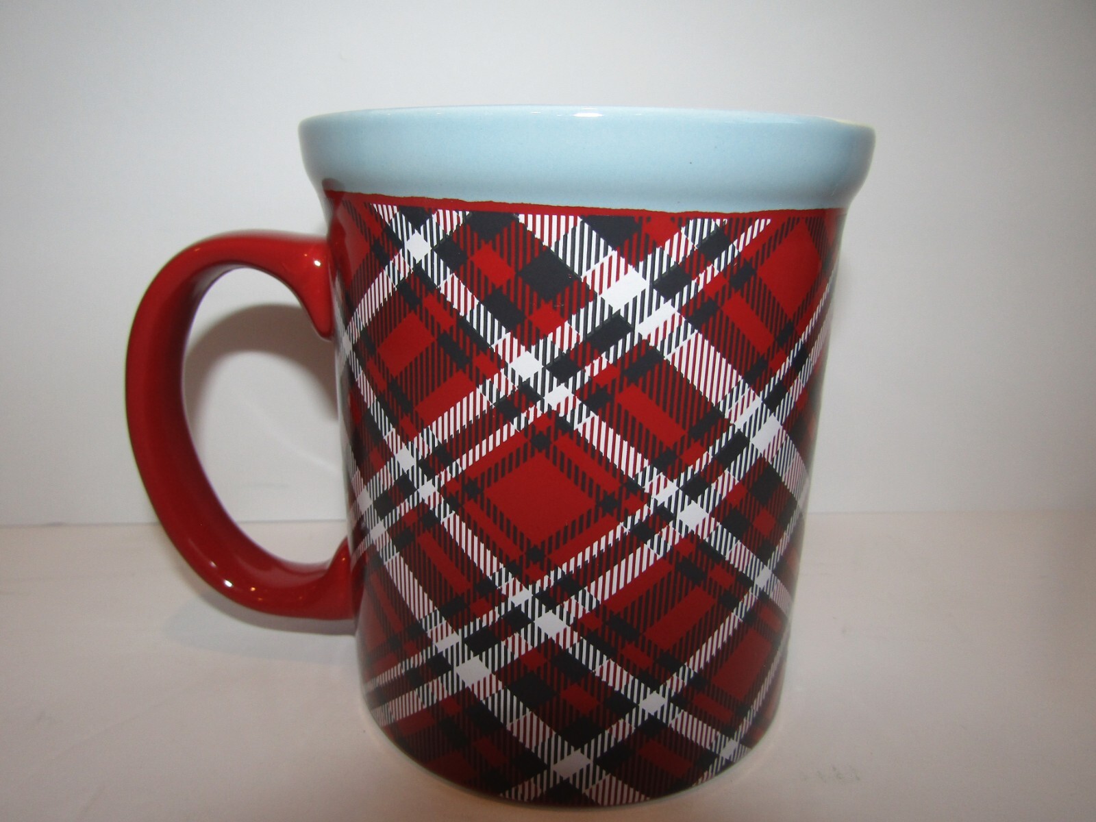 Design Pac 22 oz REINDEER SLEIGH RIDES Red Plaid Cocoa Coffee Tea 4.75" MUG eBay