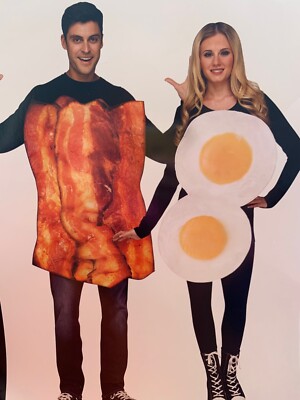 Couples Mens Womens Eggs Bacon Halloween Costume Adult
