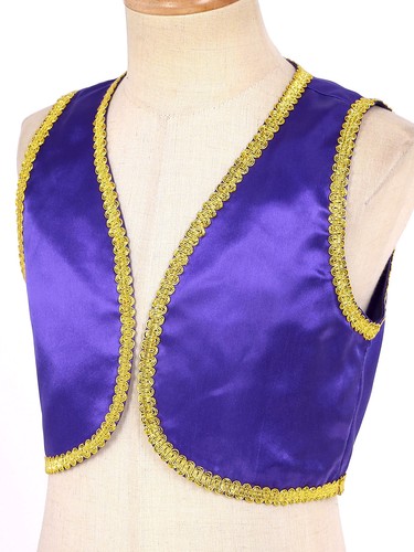 Kids Boys Jacket Photo Props Vest Golden Braided Waistcoat Open Front Cardigan - Picture 11 of 46