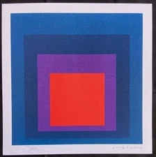 Josef Albers Lithograph COA Original Signed Numbered A Hand Stamped