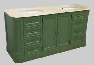 Traditional Bathroom Double Sink Vanity Unit Marble Top 8 Drawers Ebay