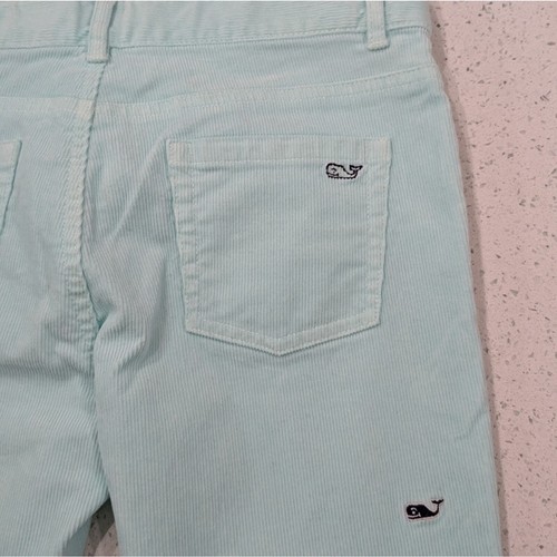 Vineyard Vines Girl Mint Corduroy Pants Slim Fit Whale Embroidery Casual Fall 12 - Picture 11 of 14