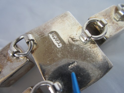 VTG MID-CENTURY MODERN TAXCO MEXICO SOLID STERLING SILVER TURQUOISE BRACELET - Picture 4 of 15
