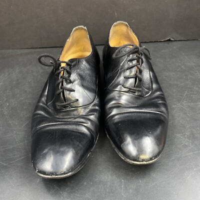 Vintage Tiger Macys Leather Black Cap Toe Lace Uo Dress Shoes 8D Italy  Casual | eBay