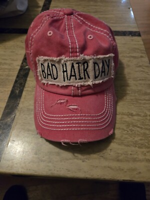 Red Retro Bad Hair Day KB Ethos Adjustable Baseball Hat Cap