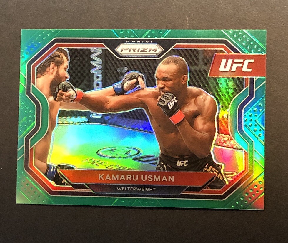 2021 Panini Prizm UFC KAMARU USMAN Green Prizm 🔥 UFC Prizm Debut 🔥