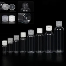 Empty 5ml-100ml Mini Plastic Bottles Clear Travel Sample Container w/ Flip Caps