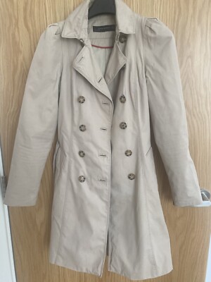 Zara Woman Beige Trench Coat Xs Uk UK - Main Image