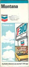 1973 CHEVRON F-310 Road Map MONTANA Helena Butte Yellowstone Missoula Billings
