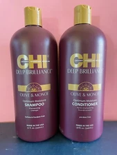 Chi Deep Brilliance Olive & Monoi Moisture Shampoo & Conditioner 32oz Authentic