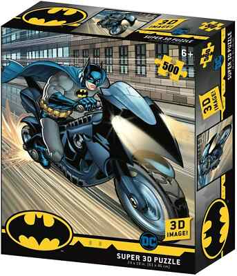 Kidicraft Batman Bat-Cycle 500 Teile 3D-Look Puzzle-Karton, 6+ Alter