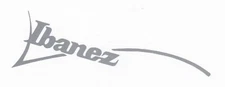 Ibanez SILVER GREY METALLIC guitar neck decal, Sticker, logo 5.5" long
