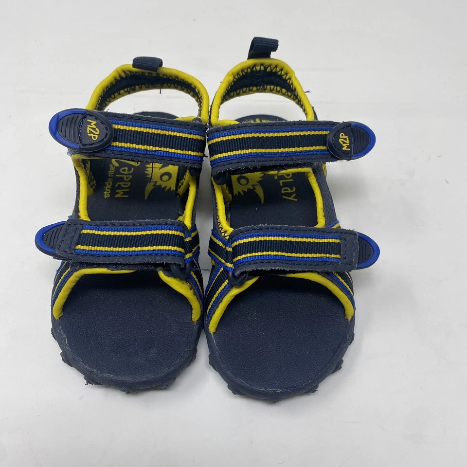 Sandalias Stride Rite niños 9M Made2Play correas de cuero azul amarillo Foto 3 de 4