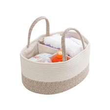 Portable Baby Diaper Storage Basket Mommy Travel Organizer Cotton Rope Bag