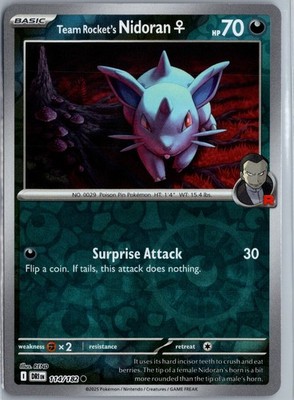 Team Rocket's Nidoran 114/182 SV10 Destined Rivals Pokemon NM