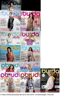 Burda style Modemagazin  easy Schnittmuster Moden Nähen Modezeitschriften 2012