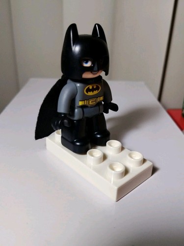 Lego Duplo Figure Batman Black Slate Gray With Cape - Picture 3 of 4
