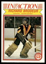 1982-83 O-Pee-Chee Card Hockey Richard Brodeur Action Vancouver Canucks #340 NM