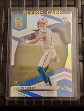 Justin Herbert Rookie Card #203 Panini Chronicles Elite Chargers 031/899. rookie card picture
