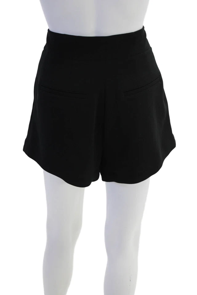 Pantalones cortos de crepé de tiro medio con cremallera negros talla 8 ALC para mujer Foto 3 de 4