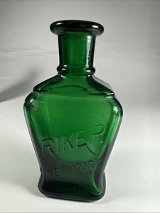 STUNNING GREEN RARE RIKER NEW YORK BOTTLE