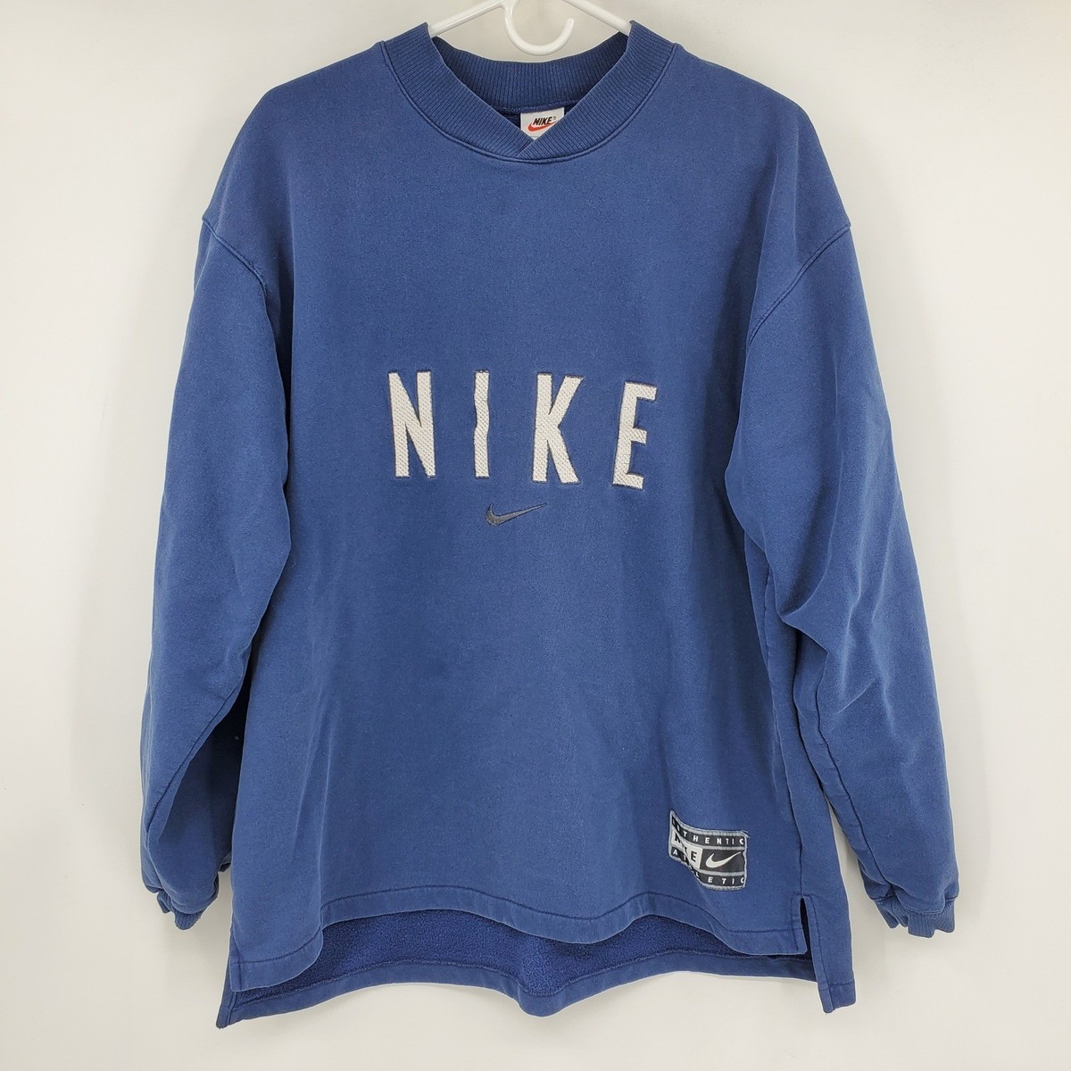 Vintage Nike Spellout Sweatshirt Blue Crewneck Embroidered Logo