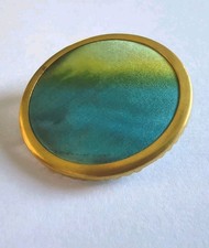 Vintage Brosche Seidenmalerei Uhlig- Stil Abstraktdesing Edel Bunt