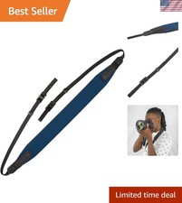 Padded Neoprene Neck Strap for DSLR Binoculars - Navy, Quick Release Comfort