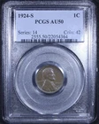 1924-S Lincoln Wheat Cent - 1c PCGS AU50 - Tough Date!