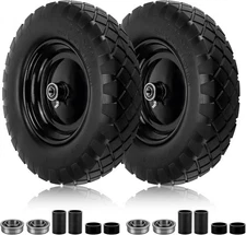 Cenipar 4.80/4.00-8" Flat-Free Tire and Wheel, 16" Solid 4.80/4.00-8", black 