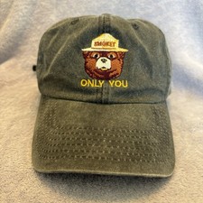 Smokey Bear Only You Hat Black Distressed Adjustable Wildfire Cap T-11