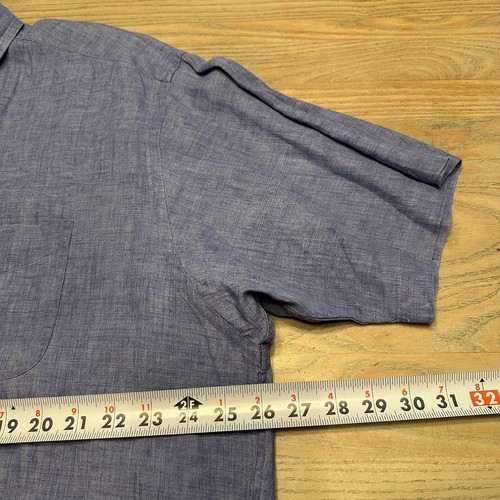 Brooks Brothers 346 Blue 100% Linen Shirt Size Mens XL Short Sleeve Button Up - Picture 8 of 17
