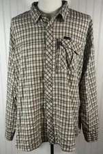 WRANGLER ATG - Mens Button Down Long Sleeve Reg Fit Shirt Beige Plaid - SIZE 4X