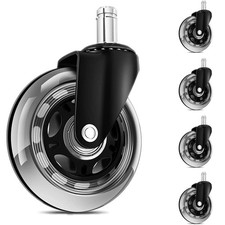 Office Chair Wheels for IKEA Chairs,10mm stem 3Inch,10x22mm, Black,m10 