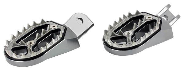 Repose-pieds alu CNC couleur titane accessoire moto compatible Kawasaki Suzuki