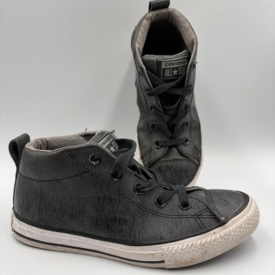 Converse Boys Sneakers All Star  Black High-Top Leather Size 2.5