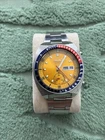 Nice Vintage Seiko 6139-6002 POGUE Chronograph Automatic Watch 17j Yellow Dial